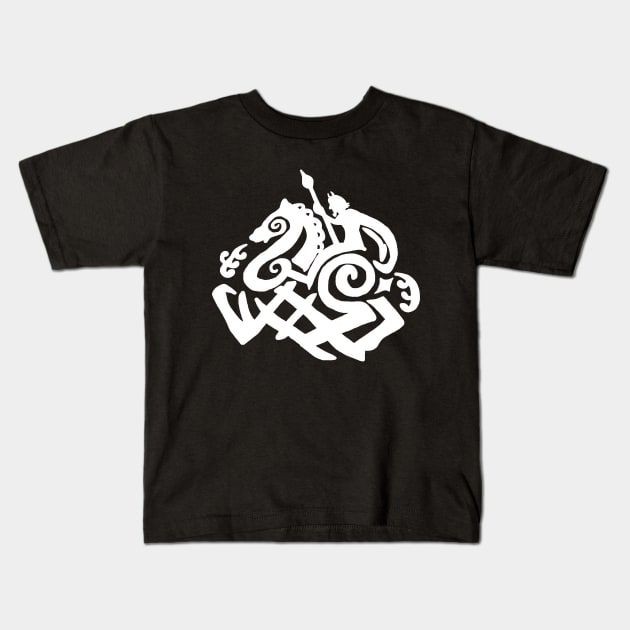 Odin and Sleipnir Kids T-Shirt by imphavok